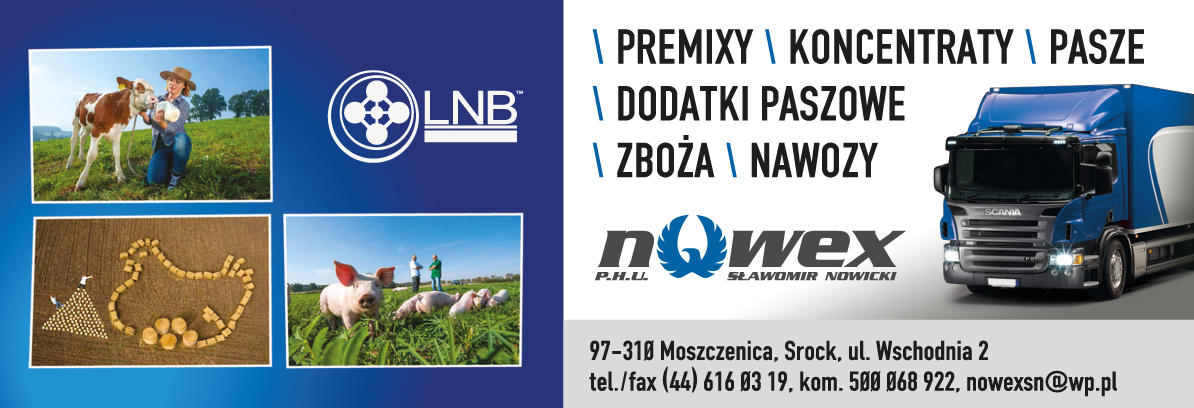 P.H.U. NOWEX Sławomir Nowicki Moszczenica Premixy / Koncentraty / Pasze / Zboża / Nawozy