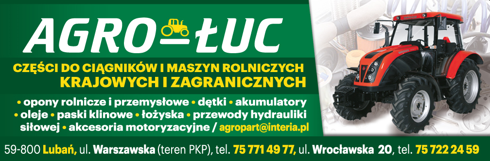 CZĘŚCI DO CIĄGNIKÓW I MASZYN ROLNICZYCH KRAJOWYCH I ZAGRANICZNYCH - AGRO-ŁUC LUBAŃ