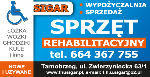 SIGAR Wypożyczalnia i Sprzedaż Sprzętu Rehabilitacyjnego Tarnobrzeg Łóżka / Wózki / Chodziki / Kule 