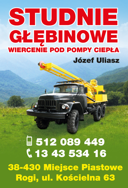 Józef Uliasz Rogi Wiercenie Studni / Studnie Głębinowe / Wiercenie Pod Pompy Ciepła