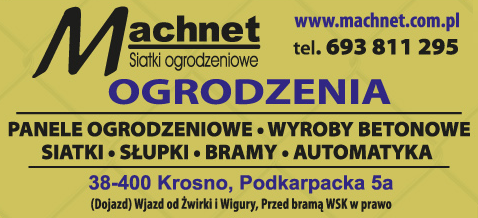 MACHNET Siatki Ogrodzeniowe Krosno Panele Ogrodzeniowe / Wyroby Betonowe / Siatki / Słupki / Bramy