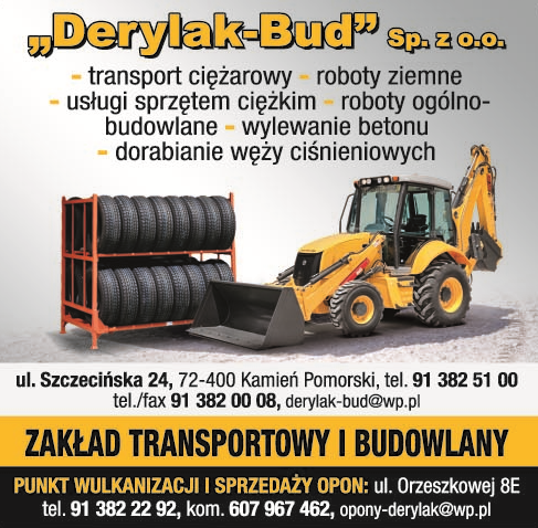 "DERYLAK-BUD" Sp. z o.o. Kamień Pomorski Zakład Transportowy i Budowlany / Wulkanizacja 