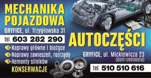ZAKŁAD MECHANIKI POJAZDOWEJ Robert Wieprzkowicz Gryfice Naprawy Główne i Bieżące / Auto Części