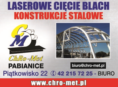 CHRO-MET Pabianice Laserowe Cięcie Blach / Konstrukcje Stalowe