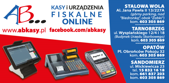 AB Kasy i Urządzenia Fiskalne ONLINE Sandomierz, Stalowa Wola, Tarnobrzeg, Opatów