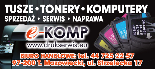 E-KOMP Ernest Wrona Tomaszów Mazowiecki Tusze / Tonery / Komputery - Sprzedaż - Serwis - Naprawa