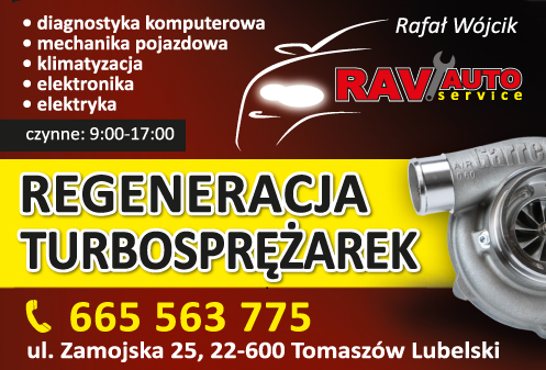 RAV AUTO SERVICE Rafał Wójcik Tomaszów Lubelski Regeneracja Turbosprężarek / Mechanika Pojazdowa