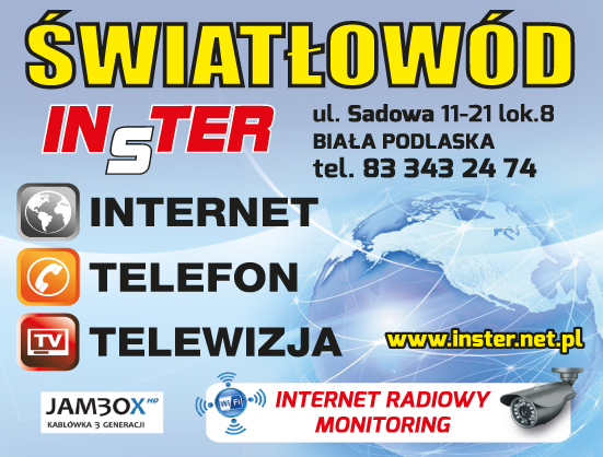 INSTER Biała Podlaska Światłowód / Internet / Telefon / Telewizja / Internet Radiowy / Monitoring