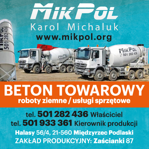 MIKPOL Karol Michaluk Międzyrzec Podlaski Beton Towarowy / Roboty Ziemne / Usługi Sprzętowe