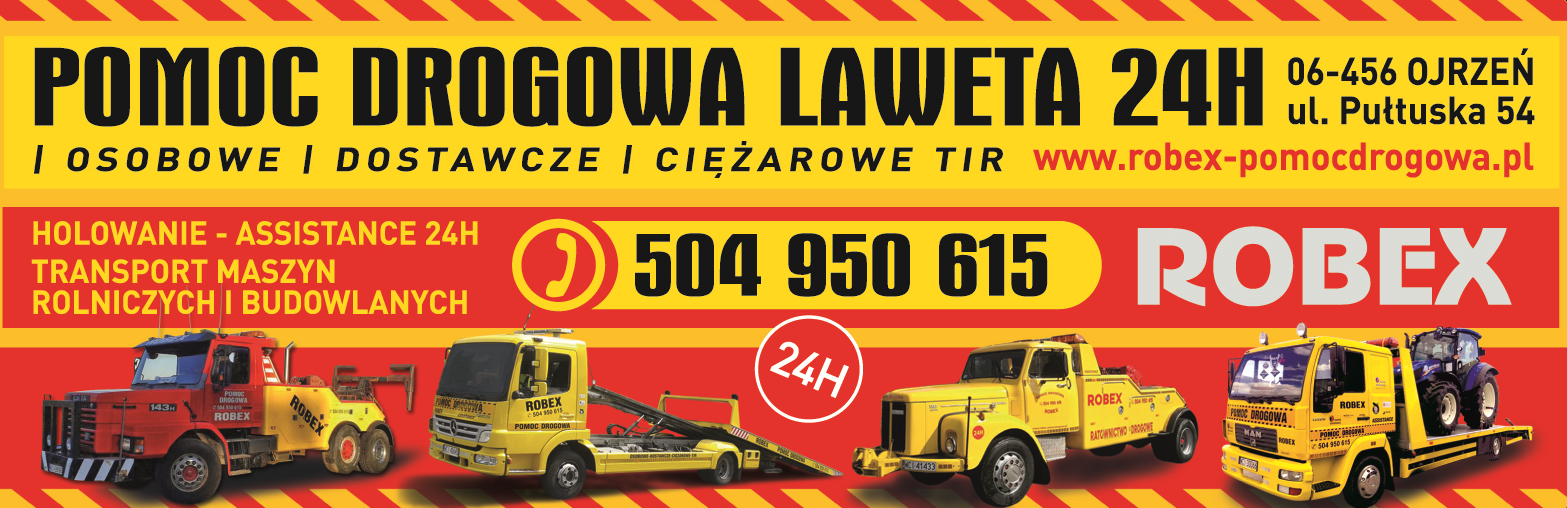 PHU ROBEX Robert Staworko Ojrzeń Pomoc Drogowa Laweta 24H / Osobowe / Dostawcze / Ciężarowe TIR