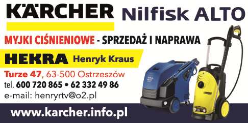 Serwis i naprawa myjek.Autoryzowany dystrybutor,serwis Nilfisk-Alto. KARCHER Henryk Kraus OSTRZESZÓW