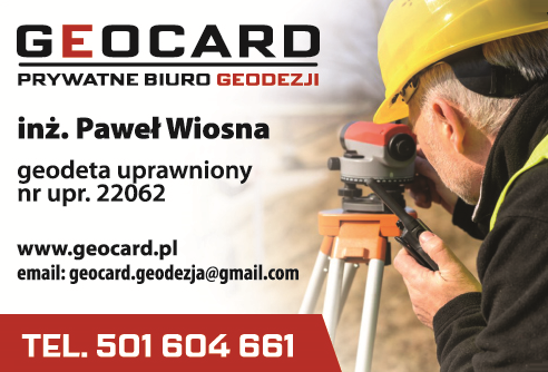 GEOCARD Prywatne Biuro Geodezji Lipsko inż. Paweł Wiosna Geodeta Uprawniony