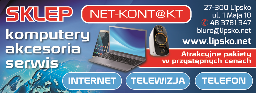 NET-KONT@KT S.C. Lipsko Internet / Telewizja / Telefon / Komputery / Akcesoria / Serwis