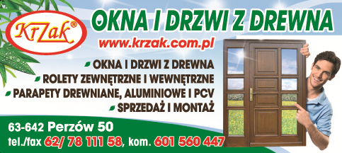 Zakład Stolarsko-Usługowy Krzak Perzów oferuje okna i drzwi z drewna, rolety, parapety