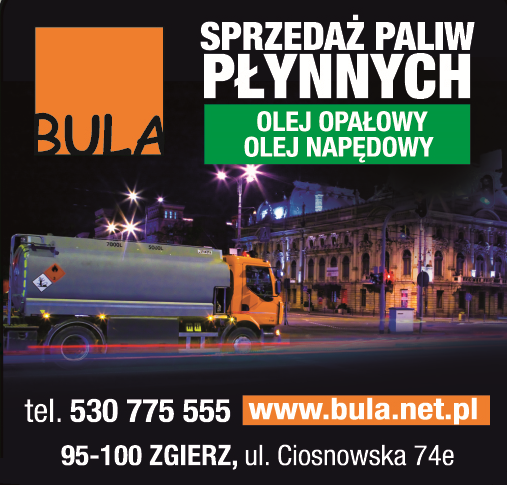 BULA Spółka z o.o. SPRZEDAŻ PALIW PŁYNNYCH Zgierz - OLEJ OPAŁOWY, OLEJ NAPĘDOWY