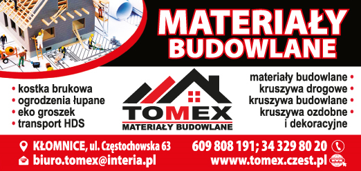 TOMEX Kłomnice Materiały Budowlane / Transport HDS / Kruszywa Drogowe i Budowlane