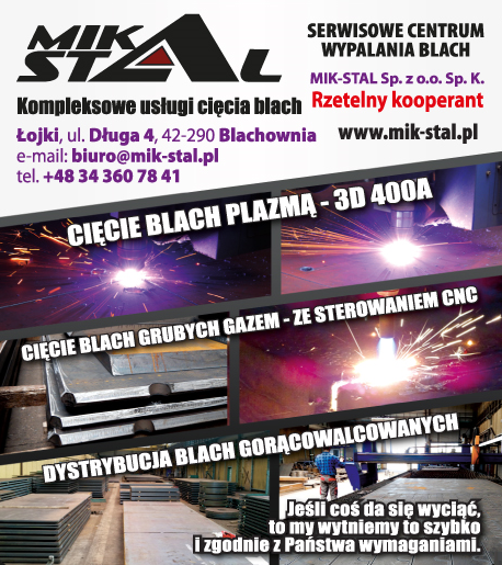 MIK-STAL Sp. z o.o. Sp. K. Łojki Kompleksowe Usługi Cięcia Blach / Serwisowe Centrum Wypalania Blach