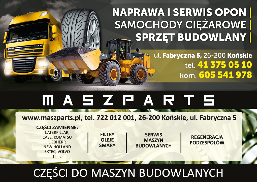"MASZPARTS" Końskie Części Do Maszyn Budowlanych / Sprzęt Budowlany / Serwis Maszyn Budowlanych