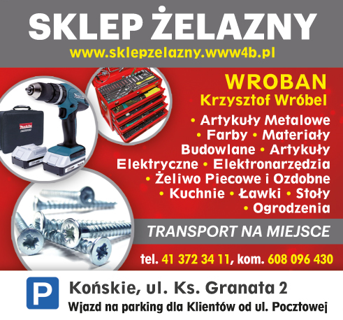 PHU "WROBAN" Krzysztof Wróbel Końskie Sklep Żelazny/ Art. Metalowe/ Mat. Budowlane/ Żeliwo Piecowe