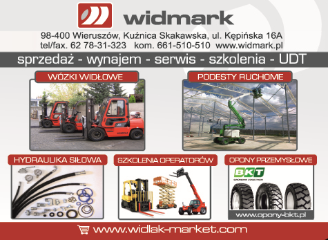 WÓZKI WIDŁOWE, PODESTY RUCHOME, HYDRAULIKA SIŁOWA -WIDMARK Wieruszów