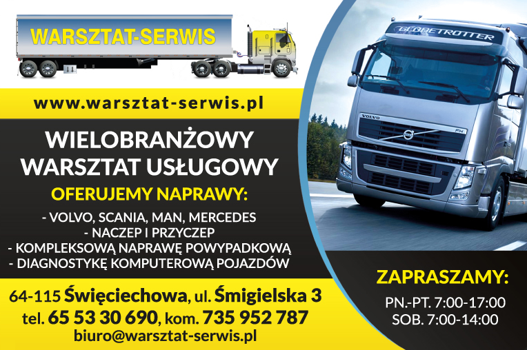Wielobranżowy Warsztat Usługowy SP. C. Święciechowa Naprawy Volvo / Scania / MAN / Mercedes