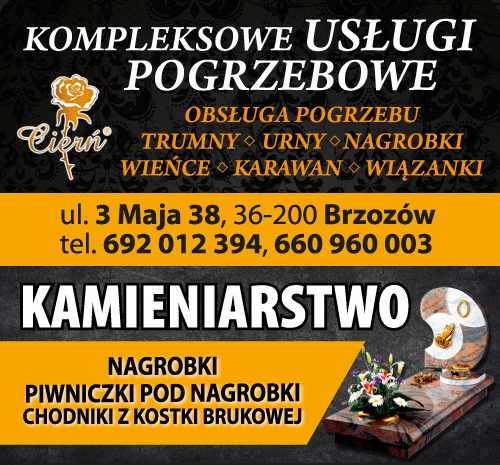 CIERŃ KOMPLEKSOWE USŁUGI POGRZEBOWE / KAMIENIARSTWO Brzozów