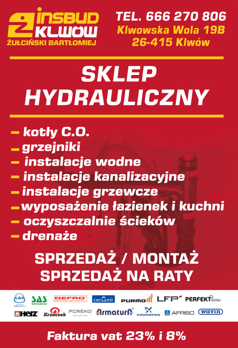 INSBUD - Klwów Żułciński - SKLEP Z ARTYKUŁAMI HYDRAULICZNYMI, USŁUGI HYDRAULICZNE