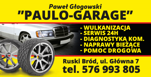 "Paulo-Garage" Paweł Głogowski Ruski Bród - WULKANIZACJA-SERWIS 24H-DIAGNOSTYKA KOM.-NAPRAWY BIEŻĄCE