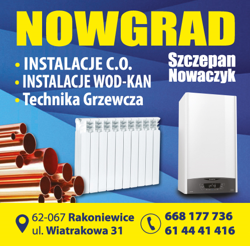 NOWGRAD Szczepan Nowaczyk Rakoniewice Instalacje C.O. / Instalacje WOD-KAN / Technika Grzewcza