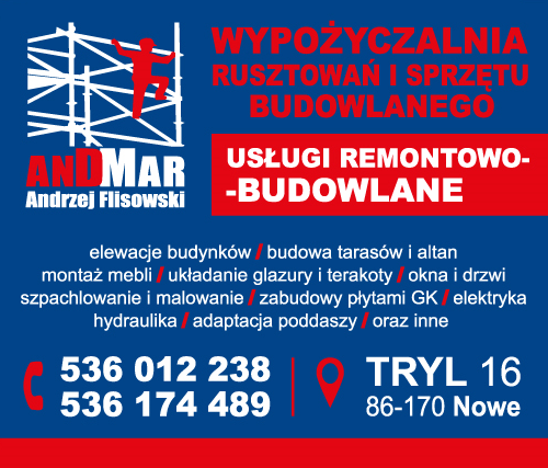 AND-MAR Andrzej Flisowski Tryl Usługi Remontowo-Budowlane / Wypożyczalnia Sprzętu Budowlanego