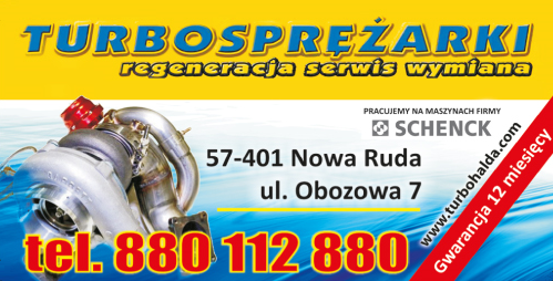 C.S.M. "Turbo- Hałda" Nowa Ruda Turbosprężarki Regeneracja / Serwis / Wymiana