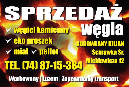 P.P.U.H. TECHBUD Ryszard Kilian Ścinawka Średnia Węgiel Kamienny / Eko Groszek / Miał / Pellet