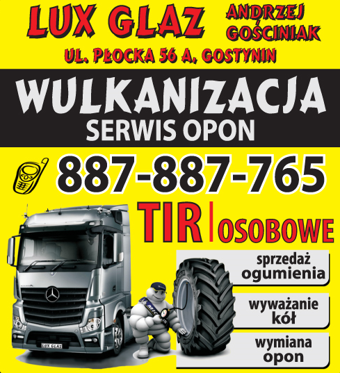 LUXGLAZ WULKANIZACJA SERWIS OPON Andrzej Gościniak Gostynin