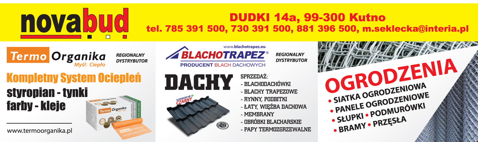 NOVABUD - KOMPLETNY SYSTEM OCIEPLEŃ - DACHY - OGRODZENIA Kutno