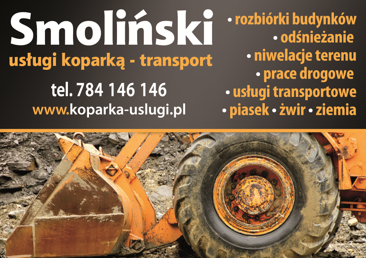 Smoliński Usługi Koparką-Transport Nowy Dwór Maz. Rozbiórki Budynków/ Niwelacje Terenu/ Odśnieżanie