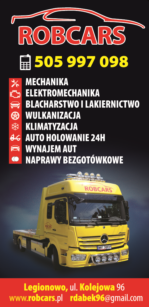 ROBCARS Robert Dąbkowski Legionowo Mechanika / Elektromechanika / Wulkanizacja / Auto Holowanie 24H