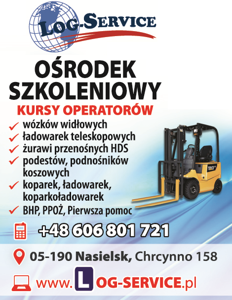 OŚRODEK SZKOLENIOWY LOG-SERVICE Nasielsk Kursy Operatorów Wózków Widłowych / Żurawi Przenośnych HDS