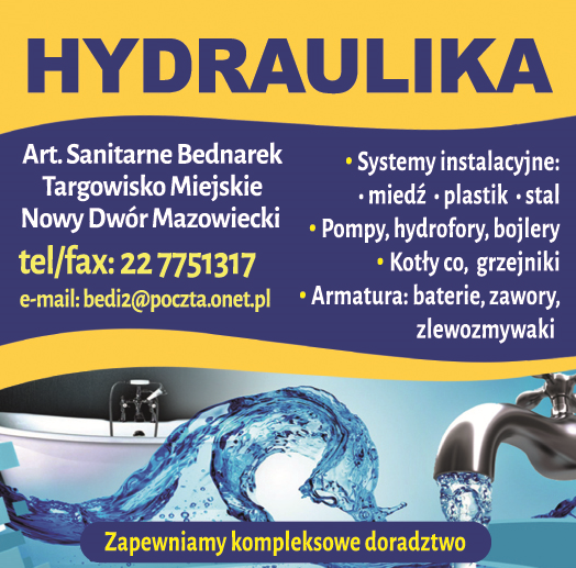 ART. SANITARNE BEDNAREK s.c. Nowy Dwór Mazowiecki Hydraulika / Systemy Instalacyjne / Armatura