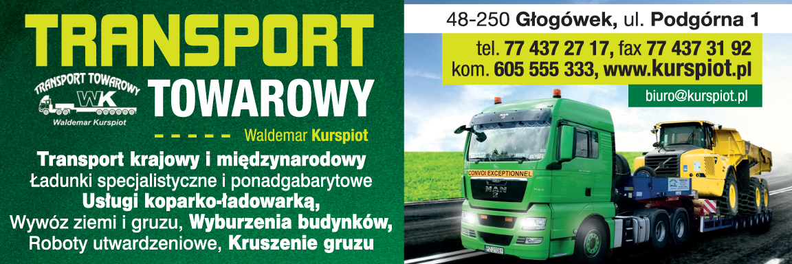 TRANSPORT TOWAROWY Waldemar Kurspiot Głogówek