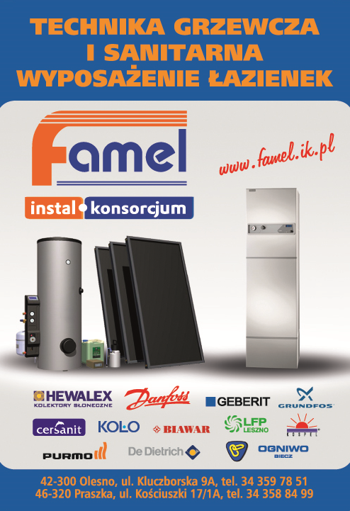 FAMEL Sp. z o.o. Olesno Technika Grzewcza i Sanitarna / Wyposażenie Łazienek