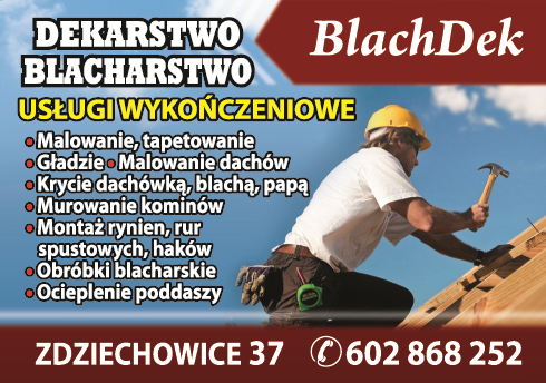 BLACHDEK Krzysztof Ptak Gorzów Śląski Dekarstwo / Blacharstwo / Usługi Wykończeniowe