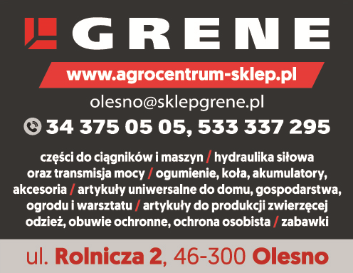 AGRO CENTRUM Sp. z o.o. Spółka Komandytowa Sklep GRENE Olesno Części do Ciągników i Maszyn