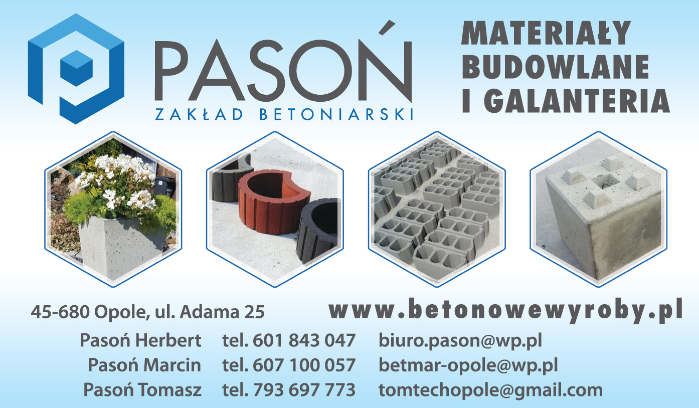 PASOŃ ZAKŁAD BETONIARSKI MATERIAŁY BUDOWLANE I GALANTERIA Opole