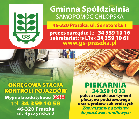 Gminna Spółdzielnia "Samopomoc Chłopska" Praszka Okręgowa Stacja Kontroli Pojazdów / Piekarnia