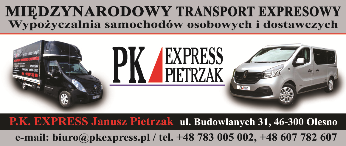 P.K. EXPRESS Janusz Pietrzak Olesno Międzynarodowy Transport Expresowy
