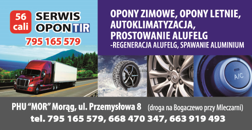 P.H.U. "MOR" Morąg Opony Zimowe i Letnie / Autoklimatyzacja / Prostowanie Alufelg