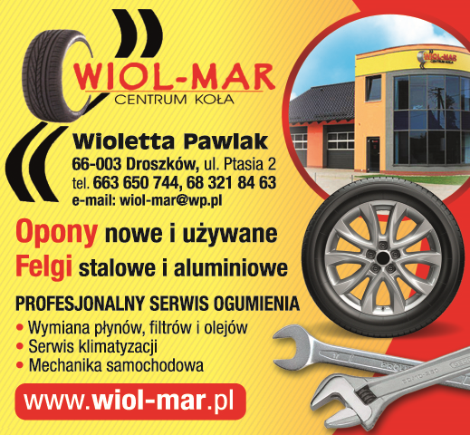 Centrum Koła "WIOL-MAR" Wioletta Pawlak Droszków Opony Nowe i Używane / Felgi Stalowe i Aluminiowe