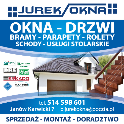 JUREK OKNA Opoczno Okna / Drzwi / Bramy / Parapety / Rolety / Schody / Usługi Stolarskie