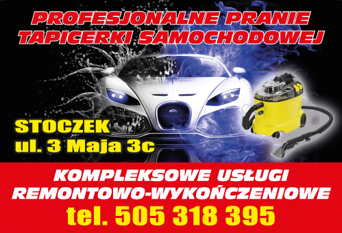 USŁUGI REMONTOWO-WYKOŃCZENIOWE Łukasz Dębiec Stoczek Profesjonalne Pranie Tapicerki Samochodowej 