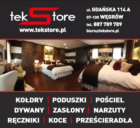 Tekstore s.c. Węgrów Kołdry / Poduszki / Pościel / Dywany / Zasłony / Narzuty / Ręczniki / Koce
